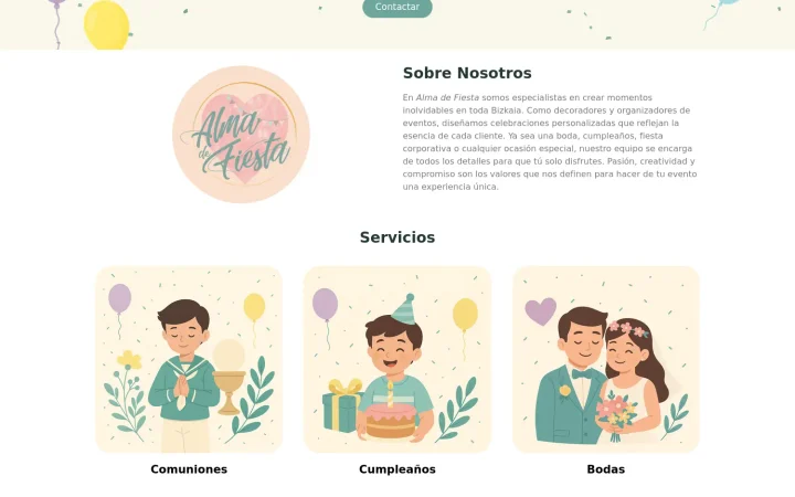 Previsualización del proyecto Alma de Fiesta — Web Editorial & Catálogo para Alma de fiesta